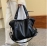 Large Capacity Black Shoulder Bags For Women Large Shopper Bag Solid Color Soft Leather Crossbody Handbag Lady Travel Tote Bag