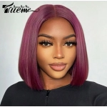 Trueme 99J Burgundy Red Short Straight Bob Wig Lace Front Human Hair Wigs For Women 13x5x1 Pre Plucked Brazilian Bob Lace Wigs