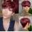 180 Density 99J Burgundy Colored Machine Made Wigs 100% Brazilian Remy Human Hair Wig Short Pixie Cut Wig For Black Women