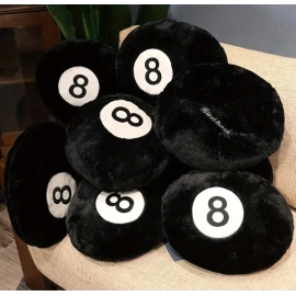 1pc Black 8 Billiard Pillow Plush Toy Black Pillow Cushion Sofa CushionTatami Cushion For Halloween Decor Christmas Gift